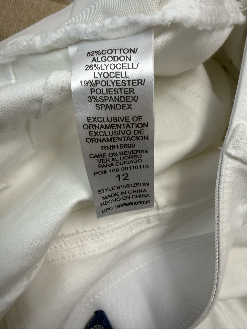 Democracy “Ab”solution White Straight Leg Jeans Stretch - Picture 8 of 8